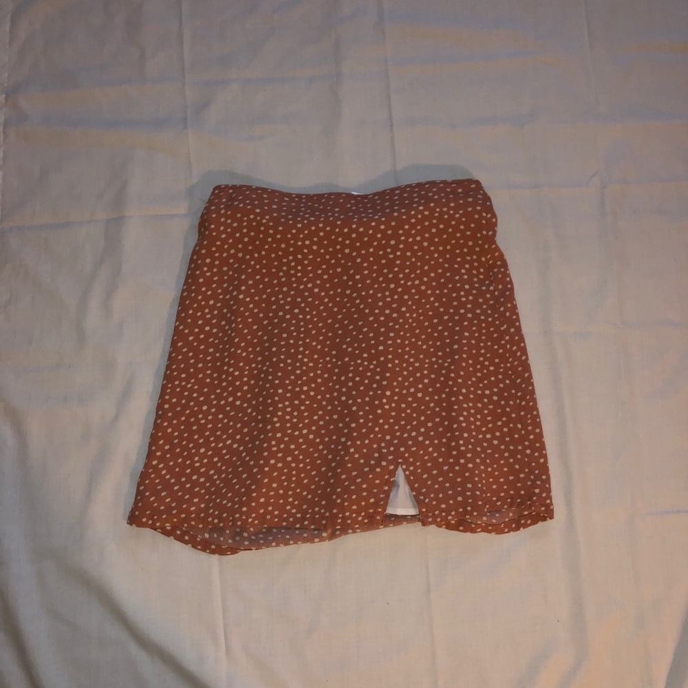 polka dot mini skirt